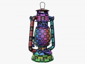 Old Metal Kerosene Lamp 02 3D Model
