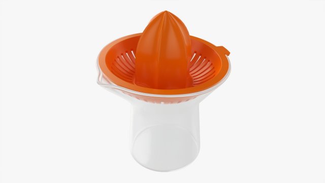 Orange Hand Juicer With Cup 3D Модель .c4d .max .obj .3ds .fbx .stl .blend 