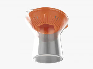Orange Hand Juicer With Cup 3D Model