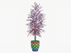 Potted Decorative Tree 02 Model 3D