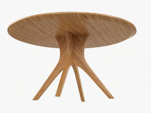 Round Dining Table 01 3D Model