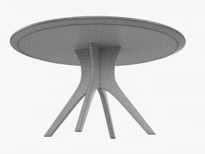 Round Dining Table 01 3D Model