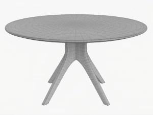 Round Dining Table 01 3D Model