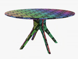 Round Dining Table 01 3D Model