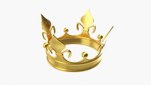 Royal Coronation Gold Crown 03 3D Model .c4d .max .obj .3ds .fbx .lwo .lw .lws