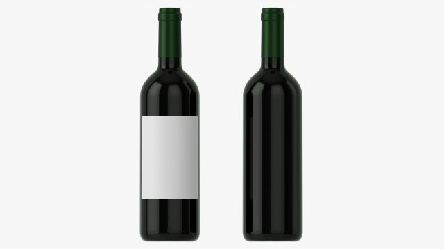 Wine Bottle Mockup 03 Red 3D Model .c4d .max .obj .3ds .fbx .stl .blend 