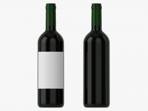 Wine Bottle Mockup 03 Red 3D Модель
