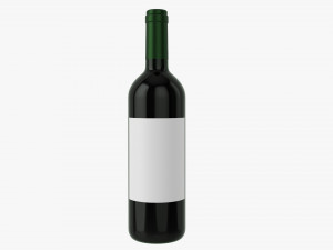 Wine Bottle Mockup 03 Red 3D Model