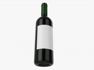 Wine Bottle Mockup 03 Red 3D Model