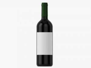 Wine Bottle Mockup 03 Red 3D Model