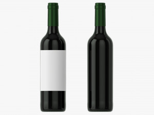 Wine Bottle Mockup 05 Red 3D Модель