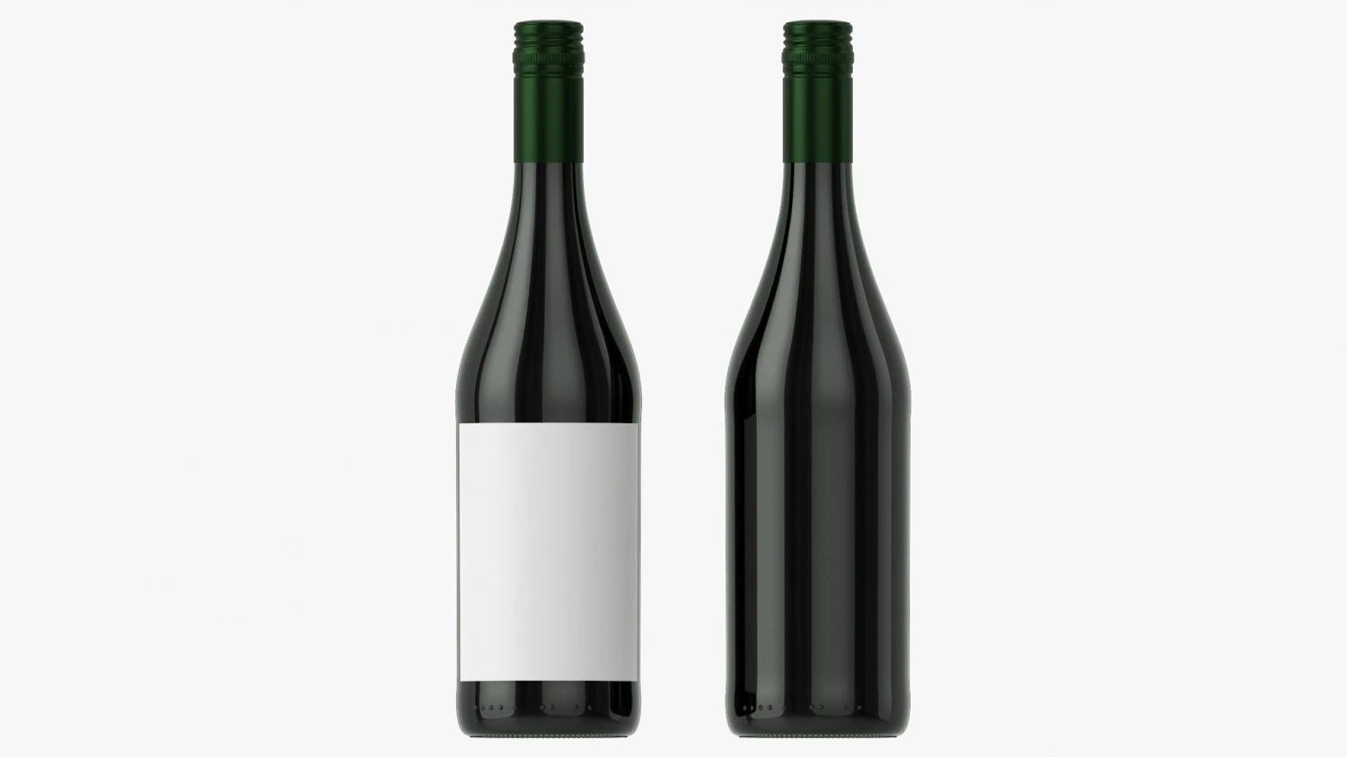 Wine Bottle Mockup 08 Screw Cap 3D Model .c4d .max .obj .3ds .fbx .stl .blend