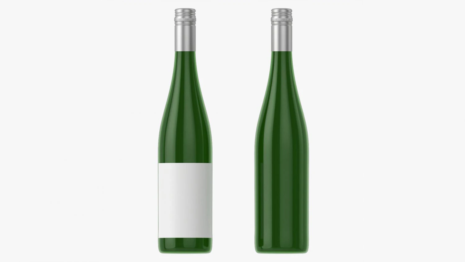 Wine Bottle Mockup 09 Screw Cap 3D Model .c4d .max .obj .3ds .fbx .stl .blend