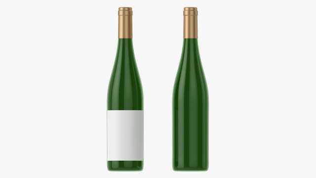Wine Bottle Mockup 10 3D Model .c4d .max .obj .3ds .fbx .stl .blend 