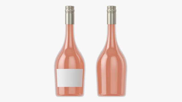 Wine Bottle Mockup 11 Screw Cap 3D Model .c4d .max .obj .3ds .fbx .stl .blend 