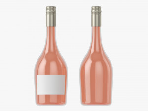Wine Bottle Mockup 11 Screw Cap 3D Model