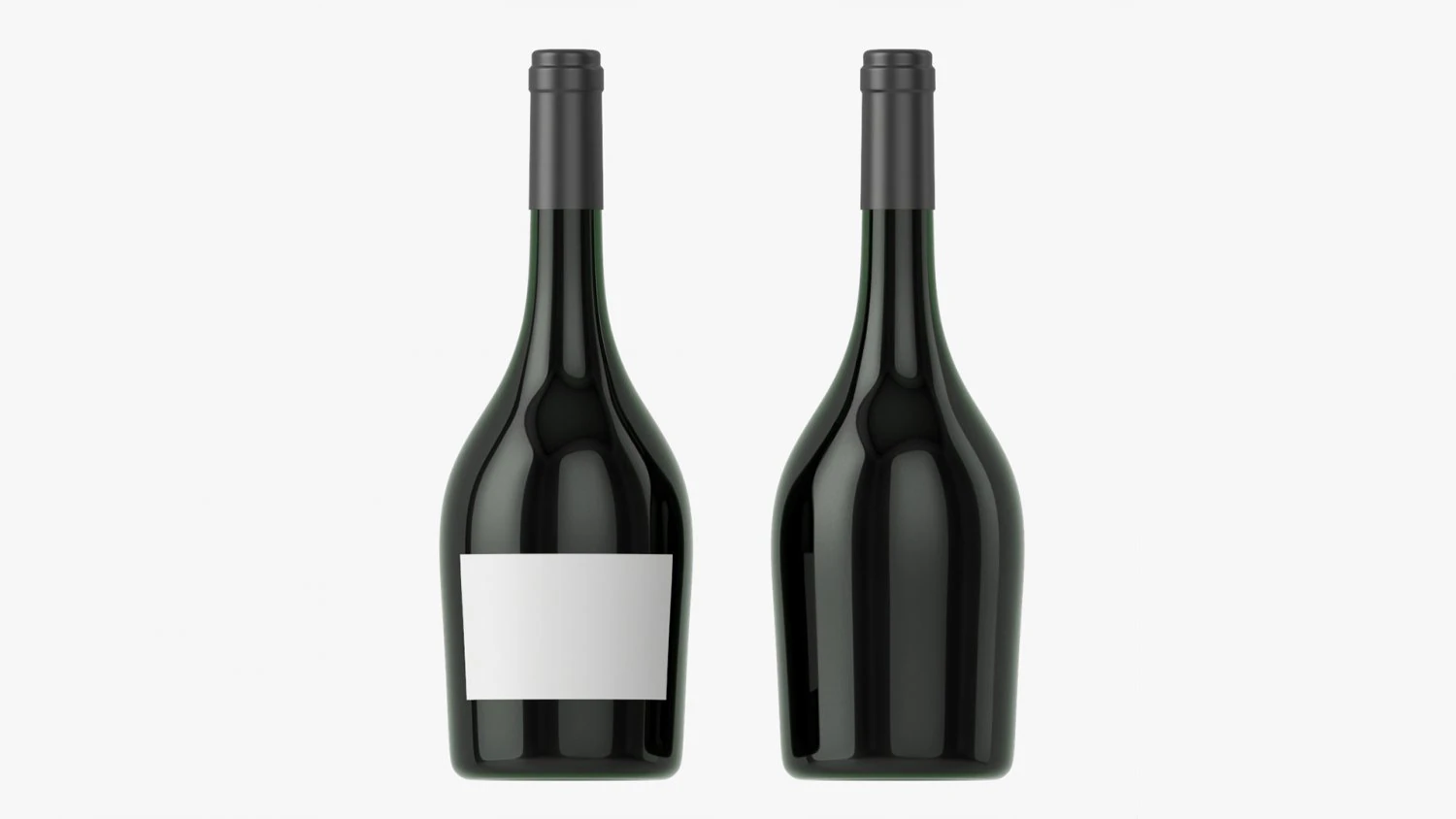 Wine Bottle Mockup 12 3D Model .c4d .max .obj .3ds .fbx .stl .blend 