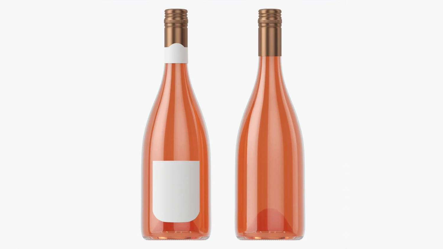 Wine Bottle Mockup 14 Screw Cap 3D Model .c4d .max .obj .3ds .fbx .stl .blend 