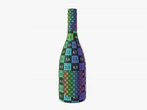 Wine Bottle Mockup 14 Screw Cap 3D Model