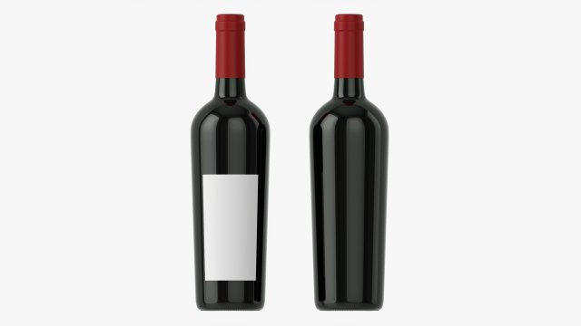 Wine Bottle Mockup 15 3D Model .c4d .max .obj .3ds .fbx .stl .blend 