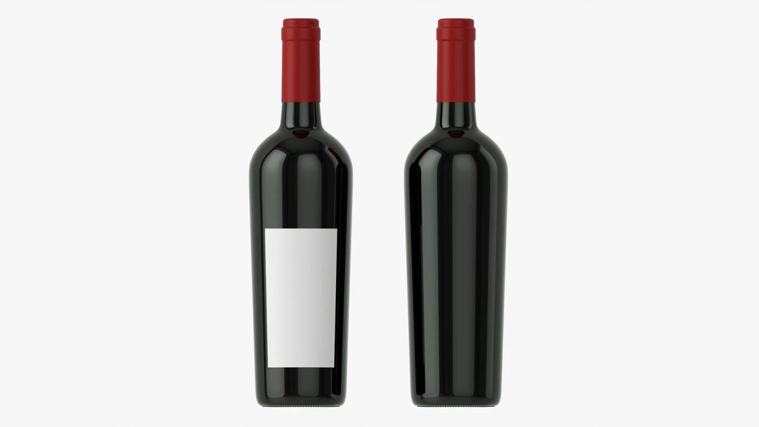 Wine Bottle Mockup 15 3D Model .c4d .max .obj .3ds .fbx .stl .blend 