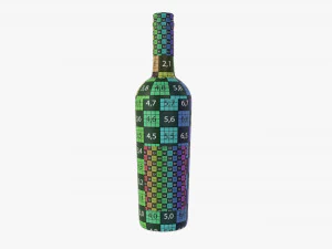 Wine Bottle Mockup 16 Screw Cap 3D Model