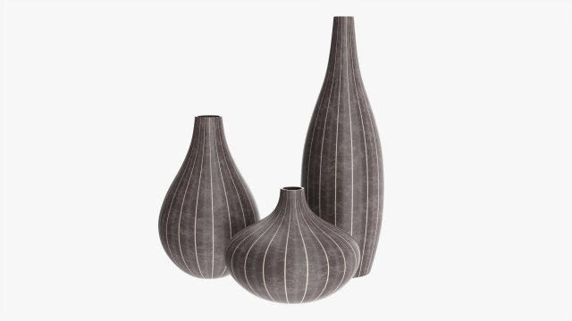 Decorative Vase Set Of Three 3D मॉडल .c4d .max .obj .3ds .fbx .stl .blend 
