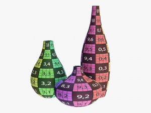 Decorative Vase Set Of Three 3D मॉडल