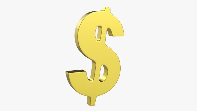 Dollar Symbol 3D Model .c4d .max .obj .3ds .fbx .stl .blend 
