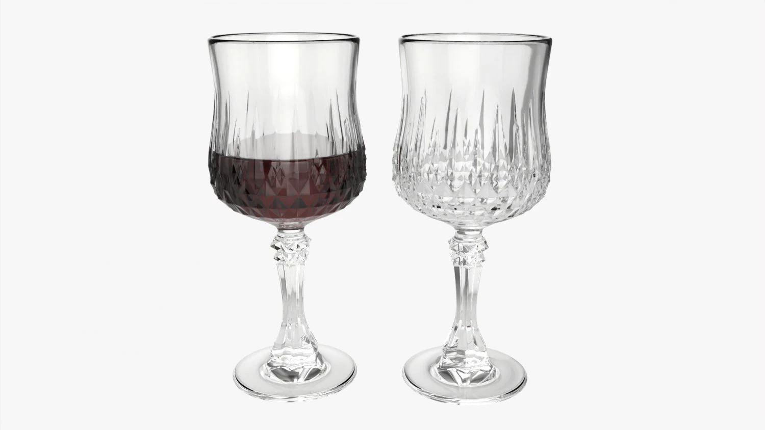 Glass Goblet 02 3D Model .c4d .max .obj .3ds .fbx .stl .blend 