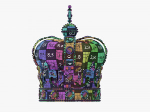 Gold Crown With Gems And Velvet 02 3D Model