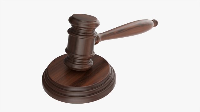 Judges Gavel 01 3D Model .c4d .max .obj .3ds .fbx .stl .blend 