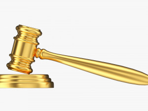 Judges Gavel 03 Gold Model 3D