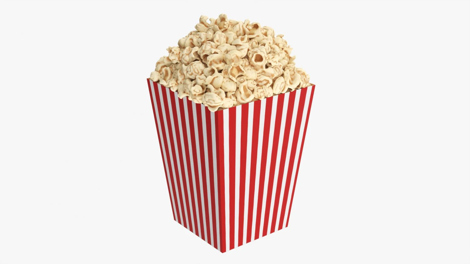 Large Popcorn Box 3D Model .c4d .max .obj .3ds .fbx .stl .blend 