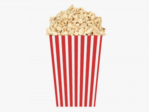 Large Popcorn Box 3D Model