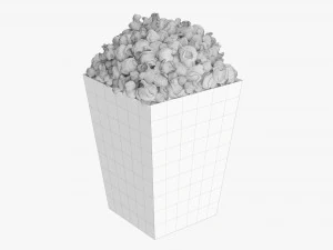 Large Popcorn Box 3D Model