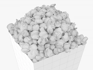 Large Popcorn Box 3D Model