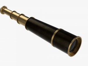 Old Brass Spyglass 3D Model