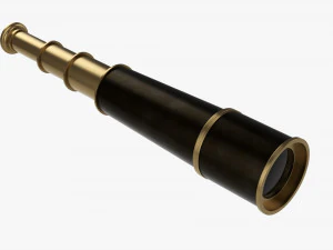 Old Brass Spyglass 3D Model