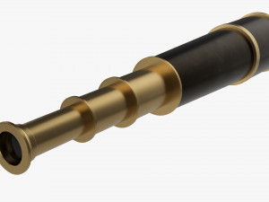 Old Brass Spyglass 3D Model
