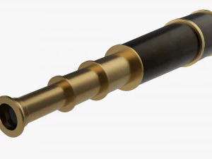 Old Brass Spyglass 3D Model
