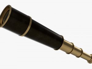 Old Brass Spyglass 3D Model
