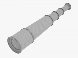 Old Brass Spyglass 3D Model