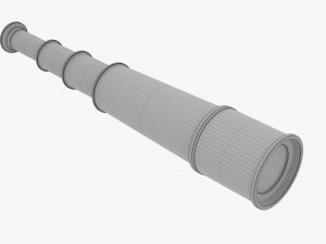 Old Brass Spyglass 3D Model