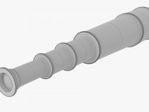 Old Brass Spyglass 3D Model