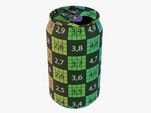 Otwarta standardowa puszka po napojach 330 ml 1115 uncji Model 3D