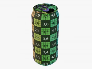 Opened Standard Beverage Can 440 Ml 1487 Oz 3D Model