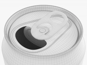 Opened Standard Beverage Can 500 Ml 169 Oz 3D Model