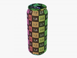 Opened Standard Beverage Can 500 Ml 169 Oz 3D मॉडल
