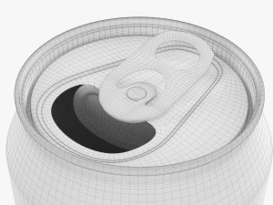 Opened Standard Beverage Can 568 Ml 192 Oz 1 Pint 3D Model